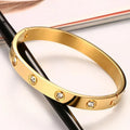 Stainless Steel Gold Plated Love AD Anti-Tarnish Bracelet For Women