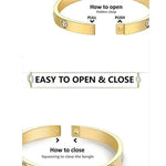 Stainless Steel Gold Plated Love AD Anti-Tarnish Bracelet For Women