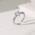 Silver Plated Anti Tarnish Stainless Steel Heart Shaped Ring