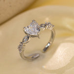 Silver Plated Anti Tarnish Stainless Steel Heart Shaped Ring