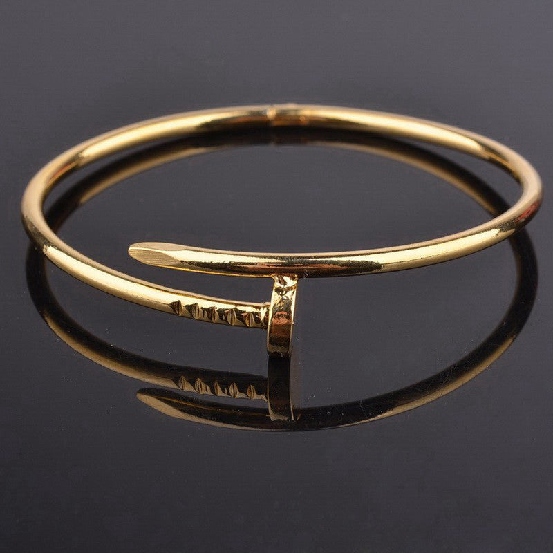 Gold Plated Nail Bracelet – Anti-Tarnish Premium Finish For Women