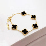 Luxury Black Clover Charm Bracelet for Women – Gold plated  Anti tarnish Finish