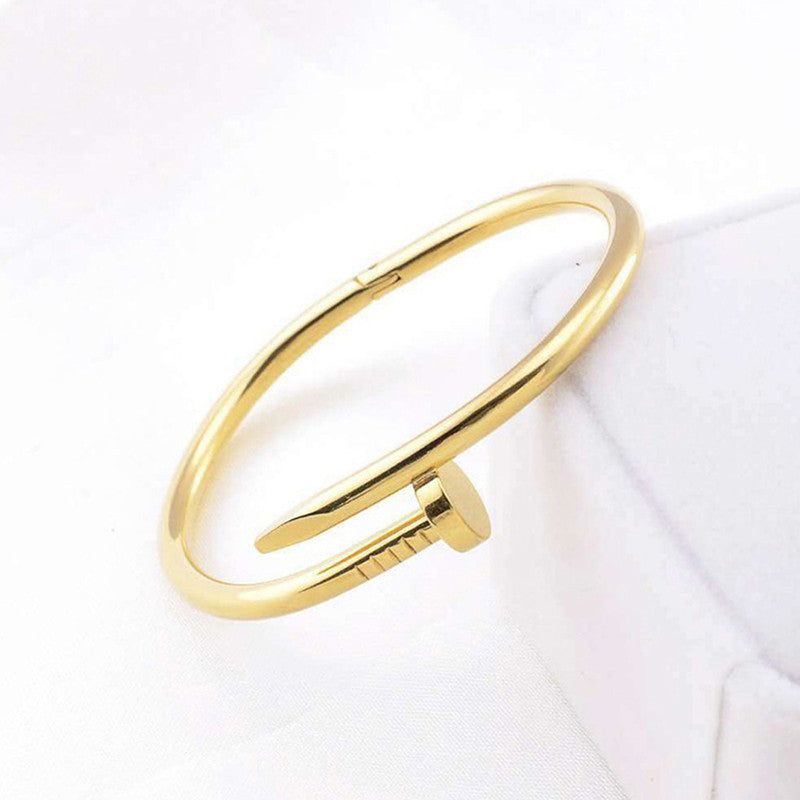 Gold Plated Nail Bracelet – Anti-Tarnish Premium Finish For Women