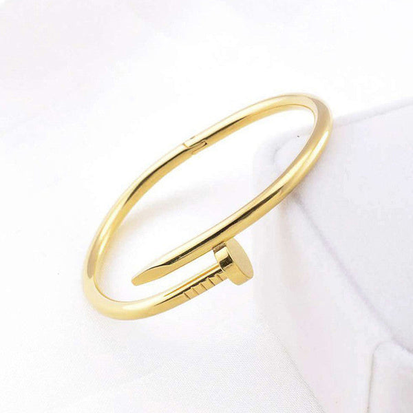 Gold Plated Nail Bracelet – Anti-Tarnish Premium Finish For Women
