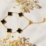 Luxury Black Clover Charm Bracelet for Women – Gold plated  Anti tarnish Finish