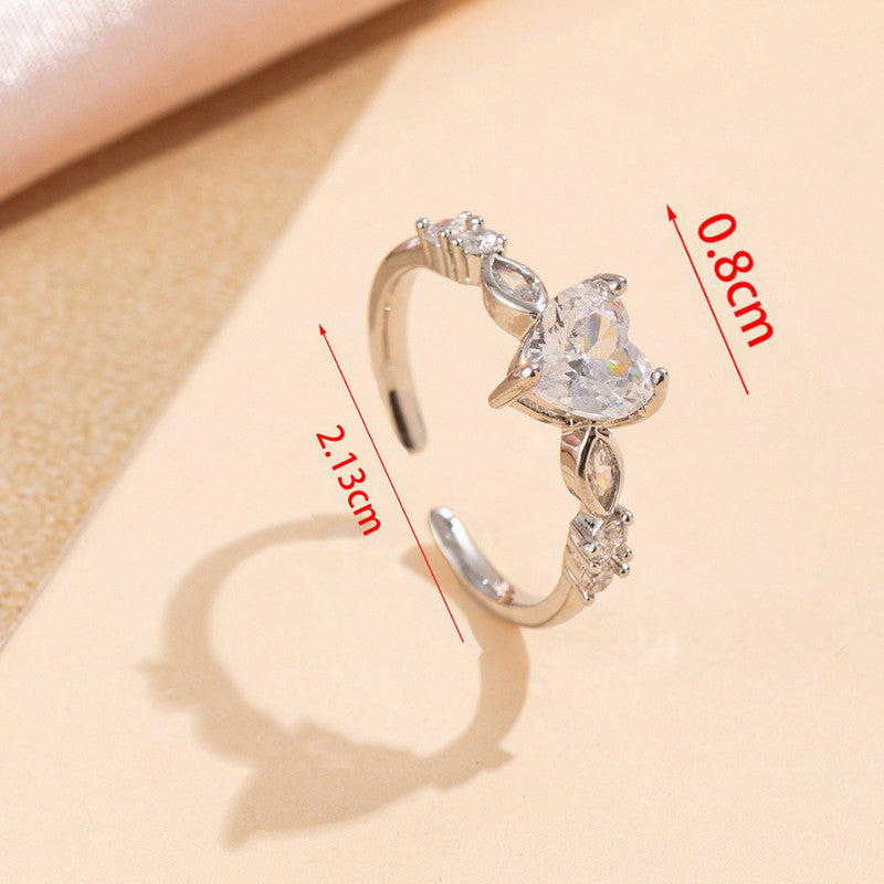 Silver Plated Anti Tarnish Stainless Steel Heart Shaped Ring