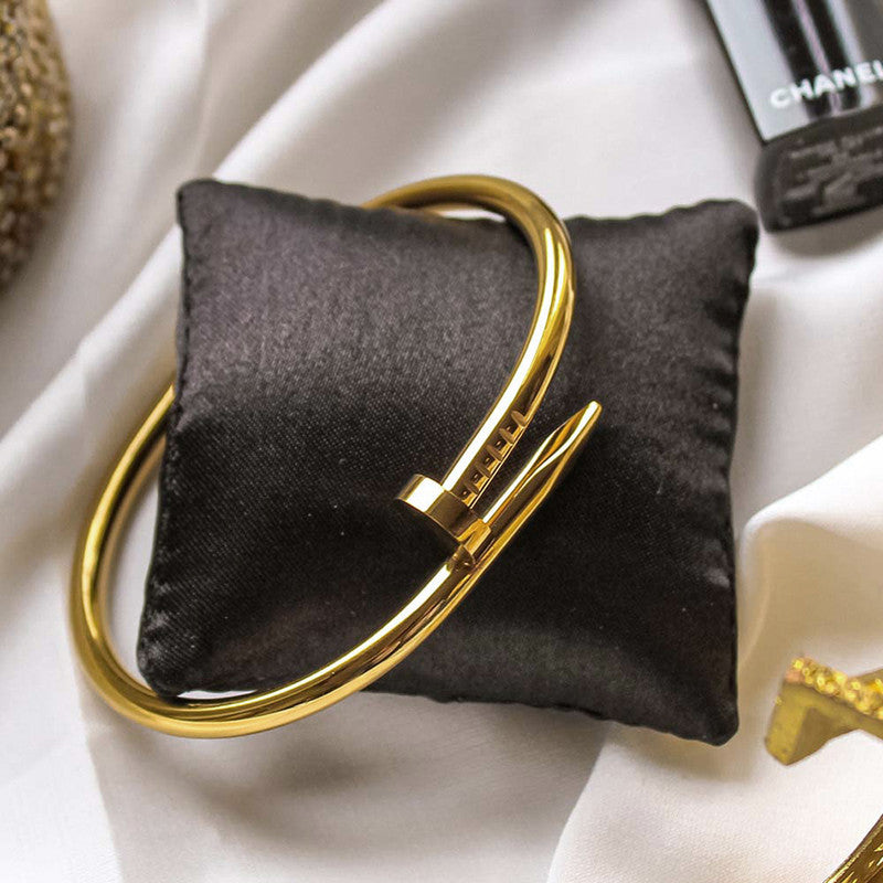 Gold Plated Nail Bracelet – Anti-Tarnish Premium Finish For Women