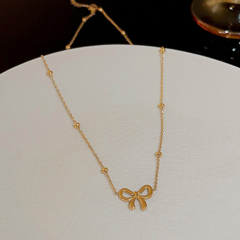 Gold Bow Pendant Necklace |Dainty Chain Necklace | Jewelry Gift