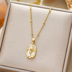 Gold-Tone Rose Pendant Necklace for Women | Anti-Tarnish |  Floral Design