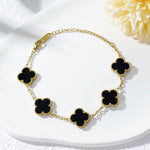 Luxury Black Clover Charm Bracelet for Women – Gold plated  Anti tarnish Finish