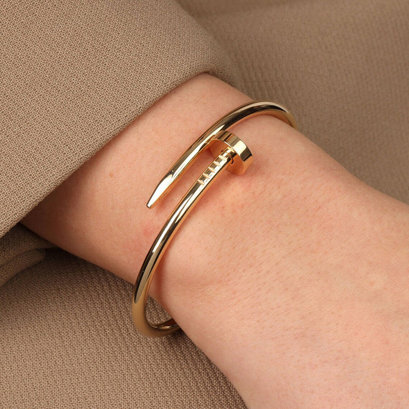 Gold Plated Nail Bracelet – Anti-Tarnish Premium Finish For Women