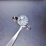 Silver Plated American Diamond Crushed Ice Cut White Finger Ring