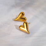 Minimal Gold Heart Stud Earrings | Elegant Everyday Wear