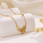 Gold Bow Pendant Necklace |Dainty Chain Necklace | Jewelry Gift