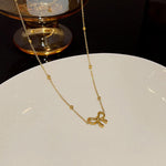 Gold Bow Pendant Necklace |Dainty Chain Necklace | Jewelry Gift