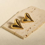 Minimal Gold Heart Stud Earrings | Elegant Everyday Wear