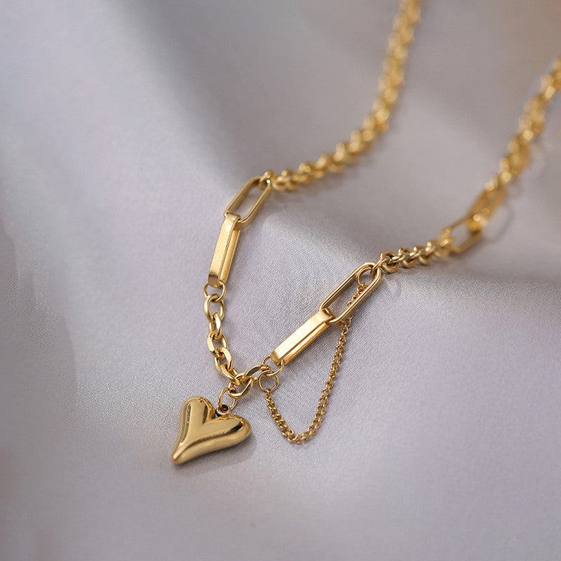 Elegant Gold Heart Charm Bracelet for Women | Adjustable Chain Bracelet