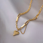 Elegant Gold Heart Charm Bracelet for Women | Adjustable Chain Bracelet