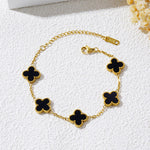 Luxury Black Clover Charm Bracelet for Women – Gold plated  Anti tarnish Finish