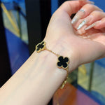 Luxury Black Clover Charm Bracelet for Women – Gold plated  Anti tarnish Finish
