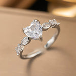 Silver Plated Anti Tarnish Stainless Steel Heart Shaped Ring